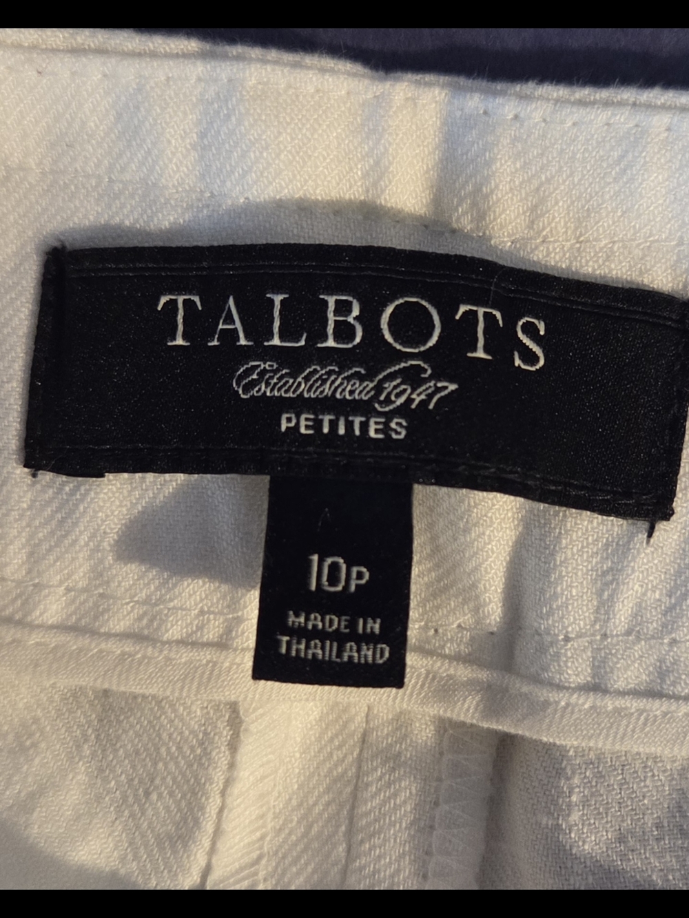Talbots Off-White Wide-Leg Linen-Blend Pants - Picture 3 of 6
